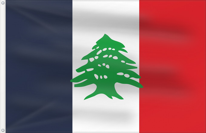 Drapeau, avec deux œillets métalliques et guindant renforcé : Lebanese French	Lebanon during the French mandate