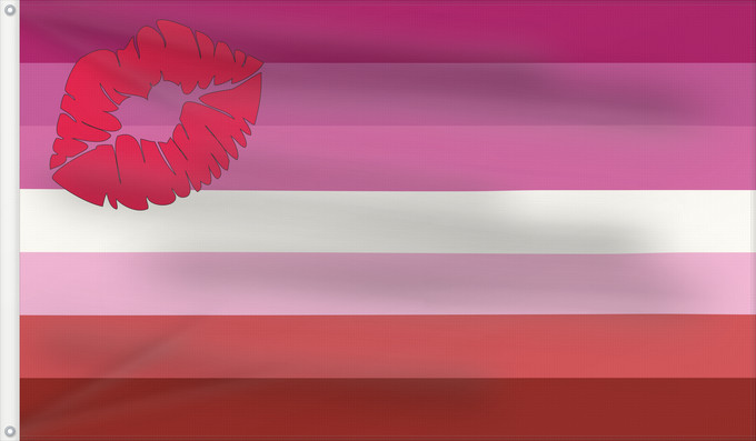 Flag, with two metal eyelets and reinforced hoist: Lipstick lesbian Pride Modified version of the Lipstick Lesbian pride flag