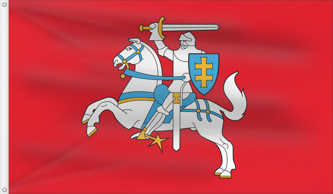 Drapeau, avec deux œillets métalliques et guindant renforcé : Lithuania  state	Lithuania (state flag)	Lituanie (drapeau d'État)	Lituania (bandera de estado)	Litauen (Staatsflagge)	Lituania (bandiera di stato)	The  Historical  state flag of Lithuania