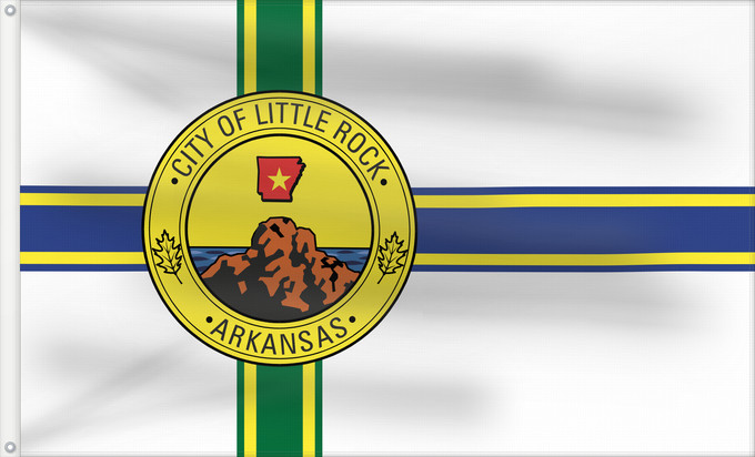 Drapeau, avec deux œillets métalliques et guindant renforcé : Little Rock, Arkansas	Little Rock