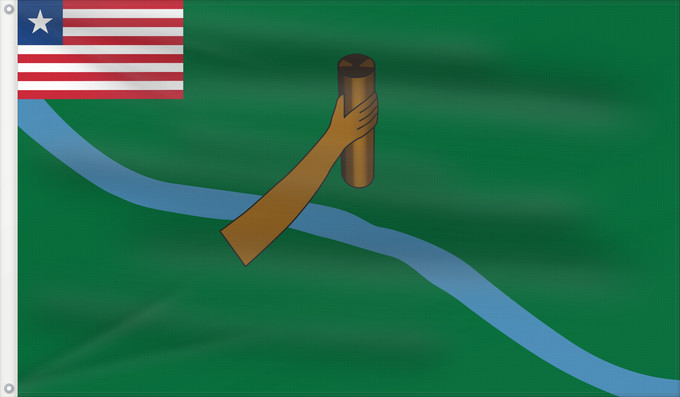 Drapeau, avec deux œillets métalliques et guindant renforcé : Lofa County	Liberian County of Lofa	Comté de Lofa	Condado de Lofa	Contea di Lofa