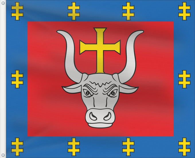 Drapeau, avec deux œillets métalliques et guindant renforcé : LTU Kauno apskritis Kauno County, Lithuania