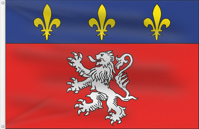 Drapeau, avec deux œillets métalliques et guindant renforcé : Lyon, France	*Flag of Lyon	*Drapeau de Lyon	Lyon	Lione