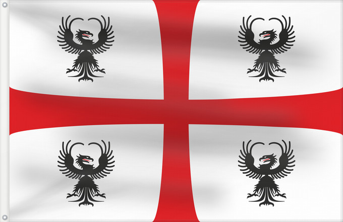 Drapeau, avec deux œillets métalliques et guindant renforcé : Mantua Flag 1575-1707  new	Duchy of Mantua  Mantova  1575-1707  i