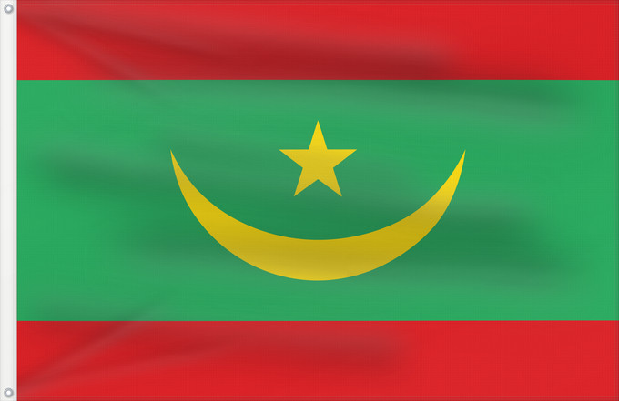 Drapeau, avec deux œillets métalliques et guindant renforcé : Mauritania  2016 proposal	Proposed flag of Mauritania by the Union for the Republic