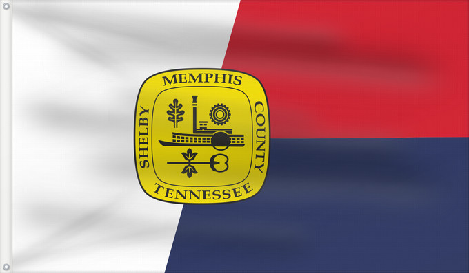 Drapeau, avec deux œillets métalliques et guindant renforcé : Memphis, Tennessee En Memphis, Tennessee