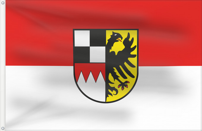 Flag, with two metal eyelets and reinforced hoist: Middle Franconia	Moyenne-Franconie	Media Franconia	Bayerischen Bezirks Mittelfranken	Franconia Media