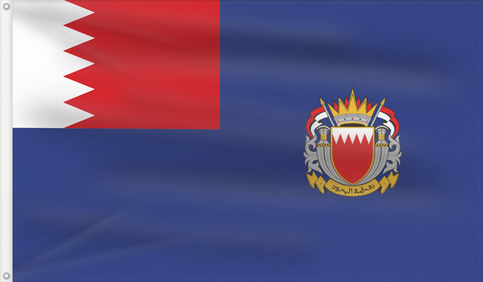 Drapeau, avec deux œillets métalliques et guindant renforcé : Ministry of Interior of Bahrain	Ministère de l'Intérieur de Bahreïn	Ministerio del Interior de Bahréin	Ministerium des Innern von Bahrain	Ministero dell'Interno del Bahrein