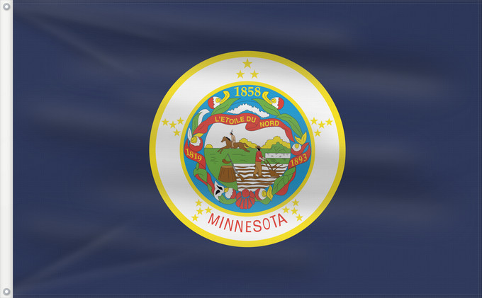 Drapeau, avec deux œillets métalliques et guindant renforcé : Minnesota 1957–1983 A former state flag of Minnesota Minnesota (1957–1983)
