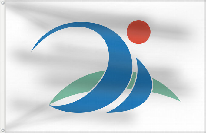 Drapeau, avec deux œillets métalliques et guindant renforcé : Miyakojima, Okinawa 宮古島市旗