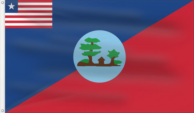 Drapeau, avec deux œillets métalliques et guindant renforcé : Montserrado County	Comté de Montserrado	Condado de Montserrado	Contea di Montserrado