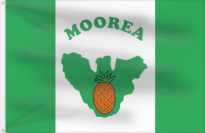 Flag, with two metal eyelets and reinforced hoist: Moorea-Maiao	Moorea-Maiao, Windward Islands, French Polynesia