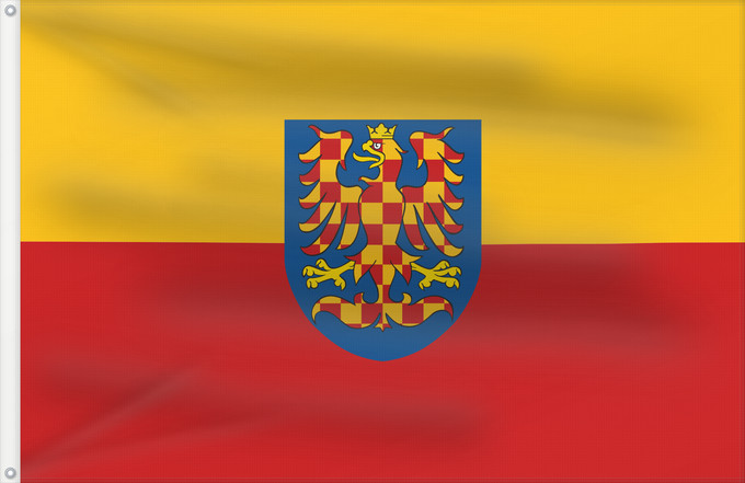 Drapeau, avec deux œillets métalliques et guindant renforcé : Moravia with eagle	Moravie avec aigle	Moravia con águila	Mähren mit Adler	Moravia con aquila	Moravská vlajka používaná příznivci moravského hnutí