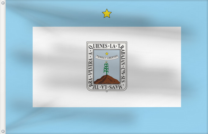 Drapeau, avec deux œillets métalliques et guindant renforcé : Morelos Proposal Morelos Propuesta