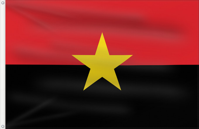 Drapeau, avec deux œillets métalliques et guindant renforcé : Movimento Popular de Libertação de Angola  bandeira	Movimento Popular de Libertação de Angola - Partido do Trabalho