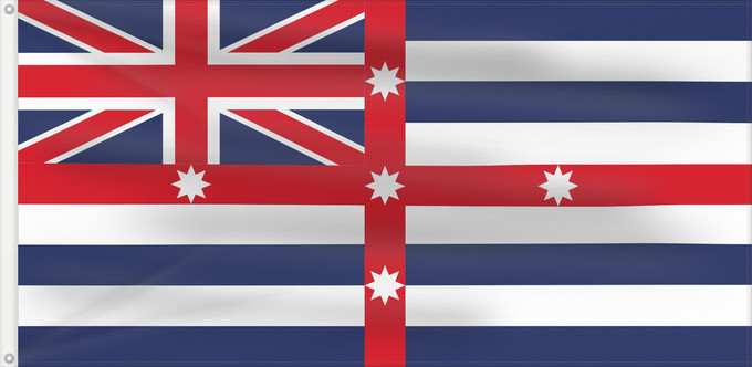 Drapeau, avec deux œillets métalliques et guindant renforcé : Murray River Flag Combined Combined design of the two Murray River flags