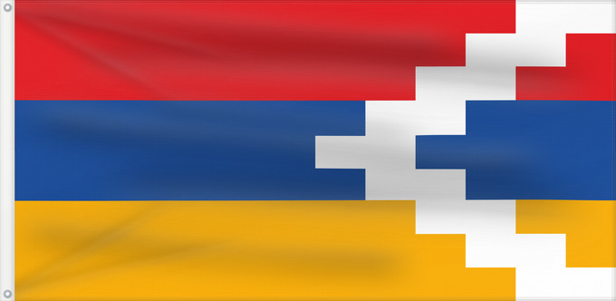 Flag, with two metal eyelets and reinforced hoist: Artsakh	Artsaj	Artsach