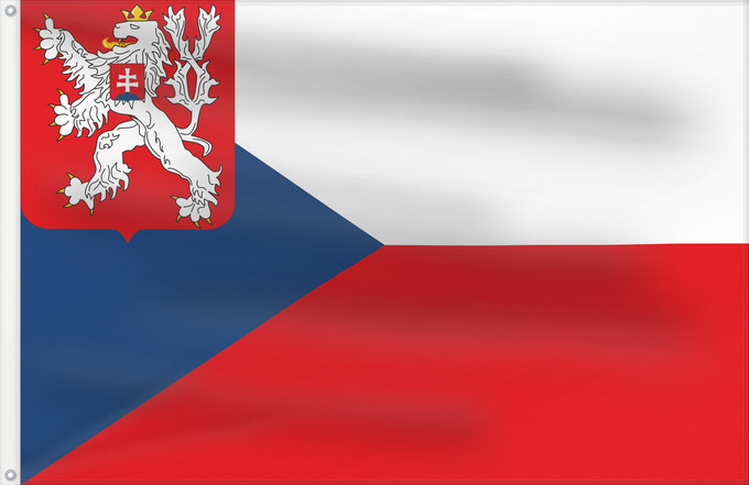 Drapeau, avec deux œillets métalliques et guindant renforcé : Naval Ensign of Czechoslovakia 1935-1939 1945-1955