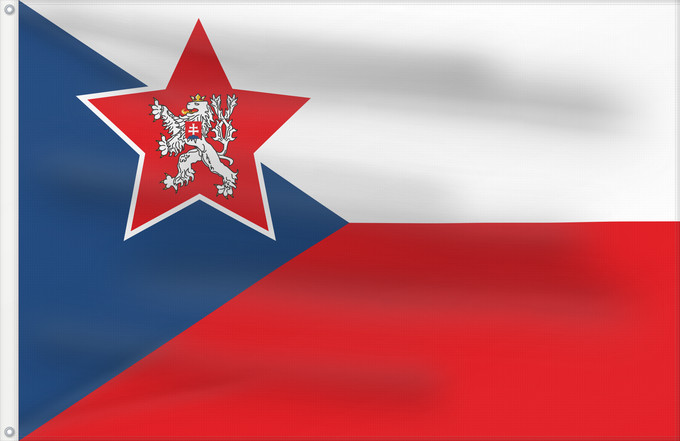 Drapeau, avec deux œillets métalliques et guindant renforcé : Naval Ensign of Czechoslovakia 1955-1960