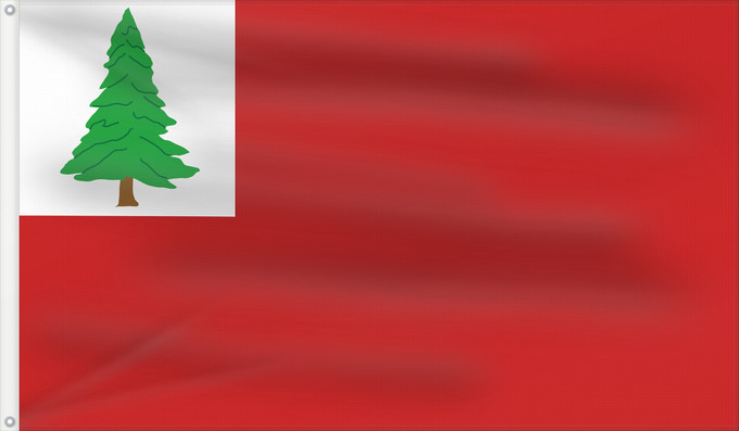 Drapeau, avec deux œillets métalliques et guindant renforcé : New England pine New England red ensign
