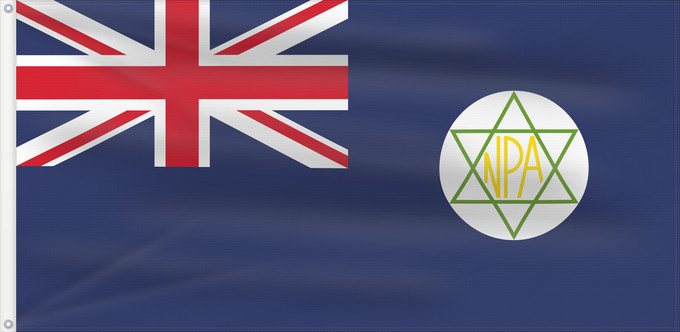 Drapeau, avec deux œillets métalliques et guindant renforcé : Nigerian Ports Authority  1955–1960	Nigerian Ports Authority from 29 August 1955 to October 1960	Nigerian Ports Authority (1955–1960)	A Nigériai Kikötői Hatóság zászlaja 1955. augusztus 29. és 1960 októbere között