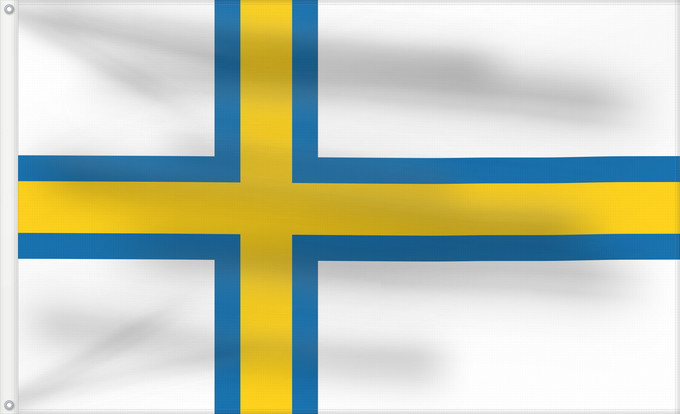 Drapeau, avec deux œillets métalliques et guindant renforcé : Norrland	Norrland  northern part of Sweden