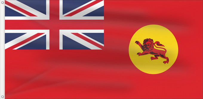 Drapeau, avec deux œillets métalliques et guindant renforcé : North Borneo  Civil Ensign	Red ensign flag of the North Borneo colony