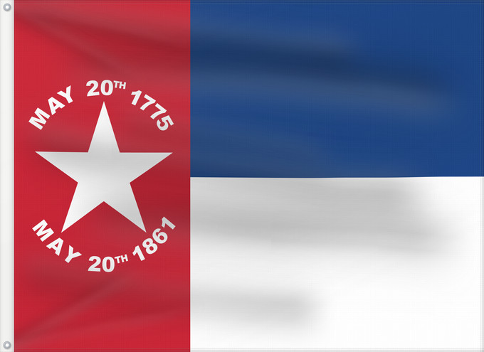 Drapeau, avec deux œillets métalliques et guindant renforcé : North Carolina 1861