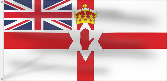 Drapeau, avec deux œillets métalliques et guindant renforcé : Northern Ireland  1953-1972	A vectorized version of Image Flag of Northern Ireland  1953-1972