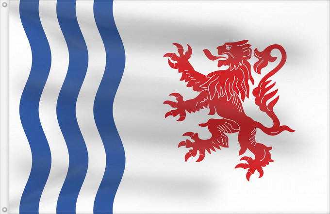 Drapeau, avec deux œillets métalliques et guindant renforcé : Nouvelle-Aquitaine  variant	Nouvelle-Aquitaine, France	Région Nouvelle-Aquitaine, France	Nouvelle-Aquitaine (variante)	Nouvelle-Aquitaine (Variante)