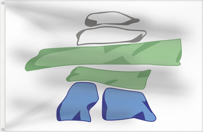 Flag, with two metal eyelets and reinforced hoist: Nunatsiavut	Nunatsiavut, Inuit territory in Labrador, Canada	Nunatsiavutu