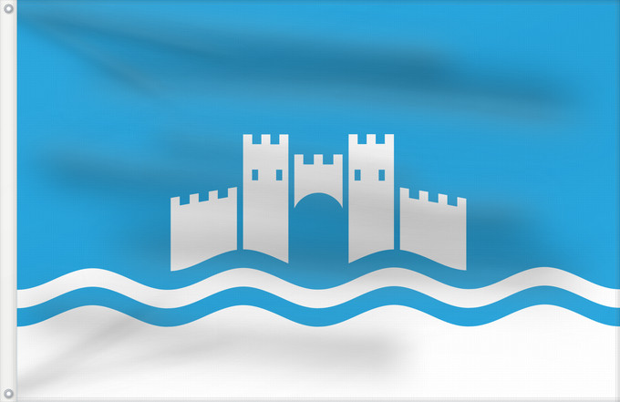 Drapeau, avec deux œillets métalliques et guindant renforcé : Ohrid Municipality 2014 Municipality of Ohrid