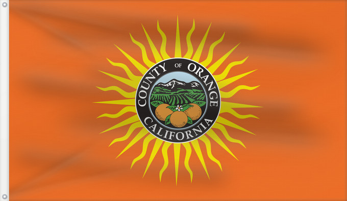 Flag, with two metal eyelets and reinforced hoist: Orange County, California	Orange County — in Southern California	Comté d'Orange, Californie	Condado de Orange, California	Orange County, Kalifornien	Contea di Orange, California