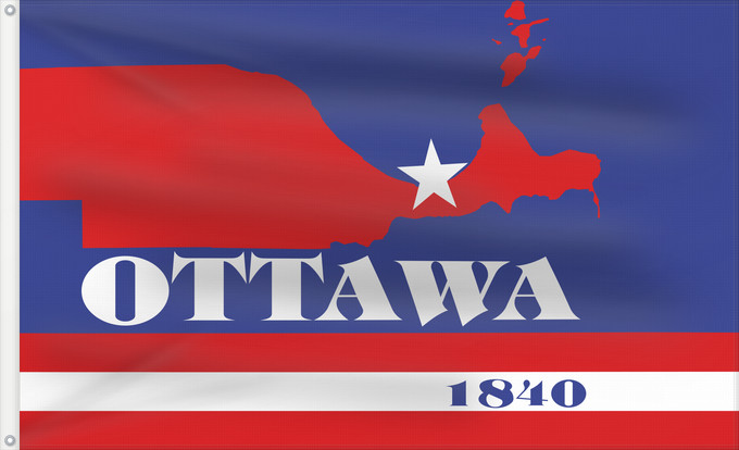 Drapeau, avec deux œillets métalliques et guindant renforcé : Ottawa County, Ohio	Comté d'Ottawa, Ohio	Condado de Ottawa, Ohio	Contea di Ottawa, Ohio