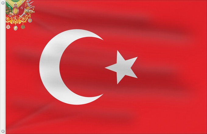 Drapeau, avec deux œillets métalliques et guindant renforcé : Ottoman Empire	State Flag of Ottoman Empire	Drapeau d'État de l'Empire ottoman	Bandera estatal del Imperio Otomano	Staatsflagge des Osmanischen Reiches	Bandiera di stato dell'Impero Ottomano