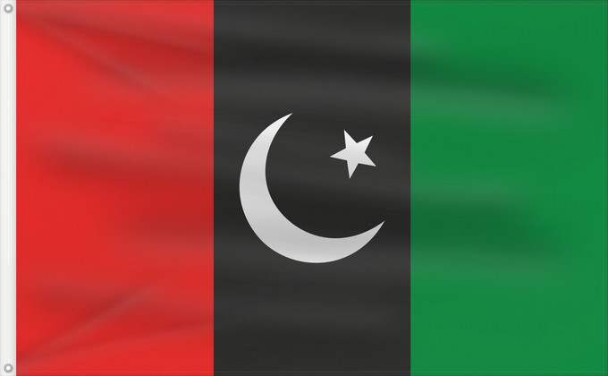 Drapeau, avec deux œillets métalliques et guindant renforcé : Pakistanischen Volkspartei	Pakistan Peoples Party	Parti du peuple pakistanais	Partido Popular de Pakistán	Pakistanische Volkspartei	Partito Popolare Pakistano