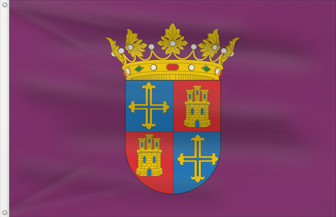 Drapeau, avec deux œillets métalliques et guindant renforcé : Palencia	Municipal de Palencia  Castilla y León  Nada cierto hay sobre los orígenes de la bandera morada de Palencia