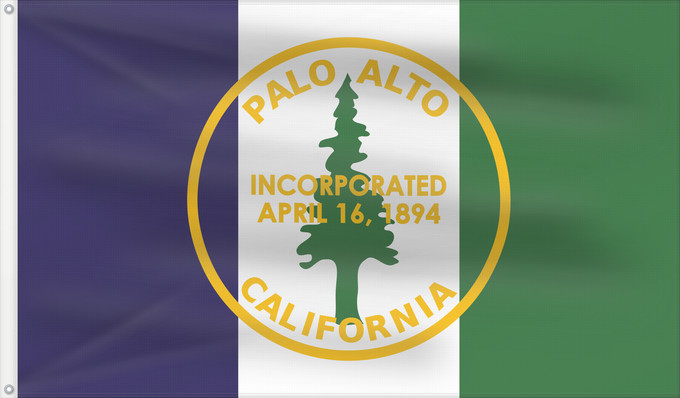 Drapeau, avec deux œillets métalliques et guindant renforcé : Palo Alto, California Palo Alto