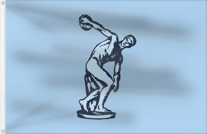 Drapeau, avec deux œillets métalliques et guindant renforcé : Panellinios-Greek Sports Club	Panellinios, Greek Sports Club	Panellinios-Club Sportif Grec	Panellinios-Club Deportivo Griego	Panellinios-Griechischer Sportverein	Panellinios-Club Sportivo Greco	Έμβλημα Πανελλήνιου