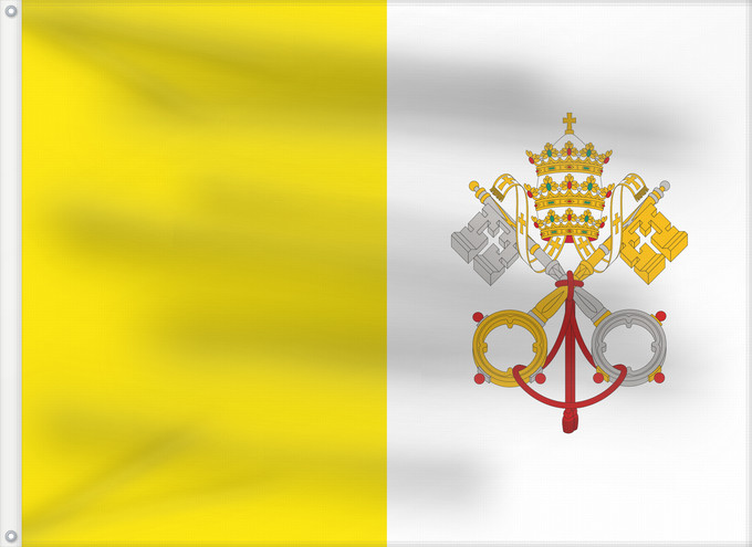 Bandera, con dos ojales metálicos y lado del asta reforzado: Papal States 1825-1870 Merchant flag of the Papal States Papal States (1825-1870) pavillon de marine marchande Papal States (1825-1870) pabellón de marina mercante Papal States (1825-1870) Handelsflagge Papal States (1825-1870) bandiera mercantile
