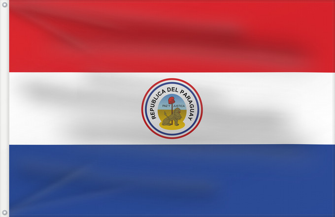 Drapeau, avec deux œillets métalliques et guindant renforcé : Paraguay  reverse 1842-1954	Paraguay from 1842 to 1954  reverse	Paraguay (inverse 1842-1954)	Paraguay (reverso 1842-1954)	Paraguay (umgekehrt 1842-1954)	Paraguay (rovescio 1842-1954)
