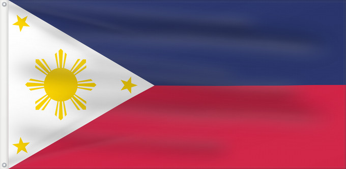 Drapeau, avec deux œillets métalliques et guindant renforcé : Philippines navy blue Philippines (navy blue) Philippines (bleu marine) Filipinas (azul marino) Philippinen (marineblau) Filippine (blu navy)