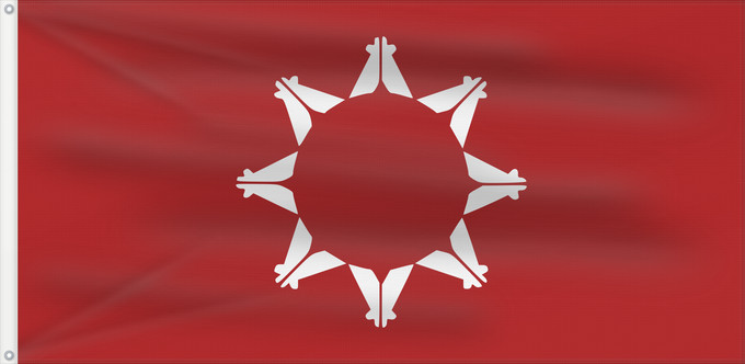 Drapeau, avec deux œillets métalliques et guindant renforcé : Pine Ridge Pine Ridge Indian Reservation, South Dakota, USA