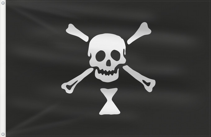Drapeau, avec deux œillets métalliques et guindant renforcé : Pirate Flag of Emanuel Wynne Pirate flag of Emanuel Wynne