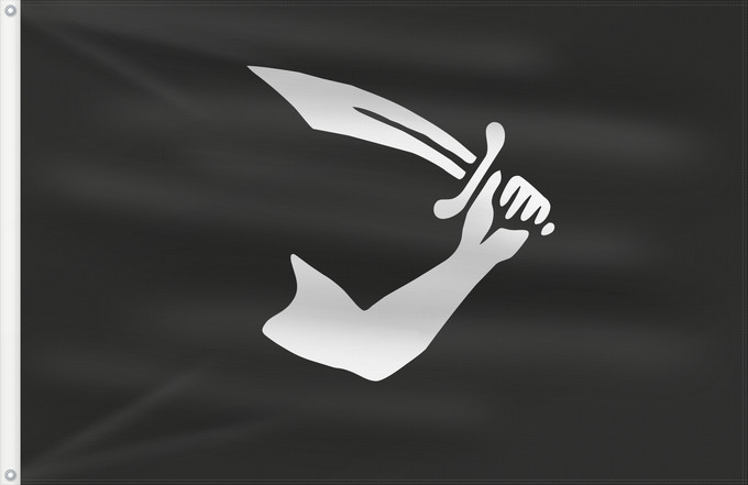 Drapeau, avec deux œillets métalliques et guindant renforcé : Pirate Flag of Thomas Tew	Pirate flag of Thomas Tew	Piratenflagge von Thomas Tew