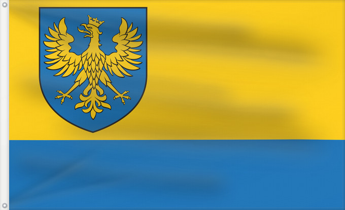Flag, with two metal eyelets and reinforced hoist: POL województwo opolskie flag formal	Formal Flag of the Opole Voivodeship	Amtliche Flagge der Woiwodschaft Oppeln