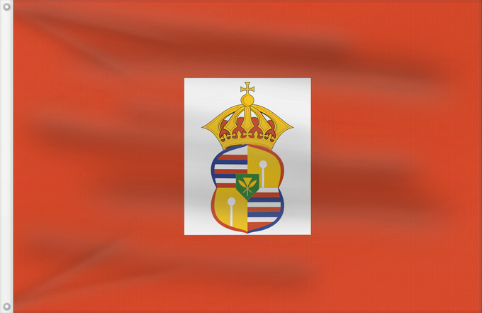 Drapeau, avec deux œillets métalliques et guindant renforcé : Princess Kaiulani  1875–1899	Personal flag of Hawaiian Crown Princess Victoria Kaʻiulani Kalaninuiahilapalapa Kawēkiu i Lunalilo Cleghorn  1875-1899  Designed by Isobel Osbourne Strong around 1885 or earlier	Princesse Kaiulani (1875–1899)	Princesa Kaiulan