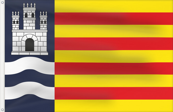 Drapeau, avec deux œillets métalliques et guindant renforcé : Propuesta de bandera de Ibiza de 2007	Proposal flag for Eivissa  Ibiza	Propuesta de bandera de Ibiza  Islas Baleares
