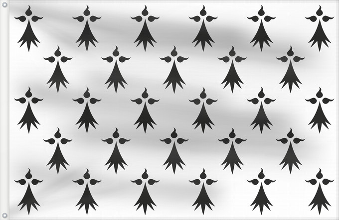 Drapeau, avec deux œillets métalliques et guindant renforcé : Province de Bretagne  1532	Province of Brittany in 1532  Ermine plain	Province de Bretagne en 1532  Hermine plain	Bretaña (provincia, 1532)	Bretagne (Provinz, 1532)	Bretagna (provincia, 1532)	Banniel proviñs Breizh e 1532  Erminig plaen