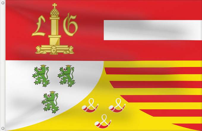 Drapeau, avec deux œillets métalliques et guindant renforcé : Province of Liège Belgian province Liege Province belge de Liège Provincia de Lieja Provinz Lüttich Provincia di Liegi Belgische provincie Luik